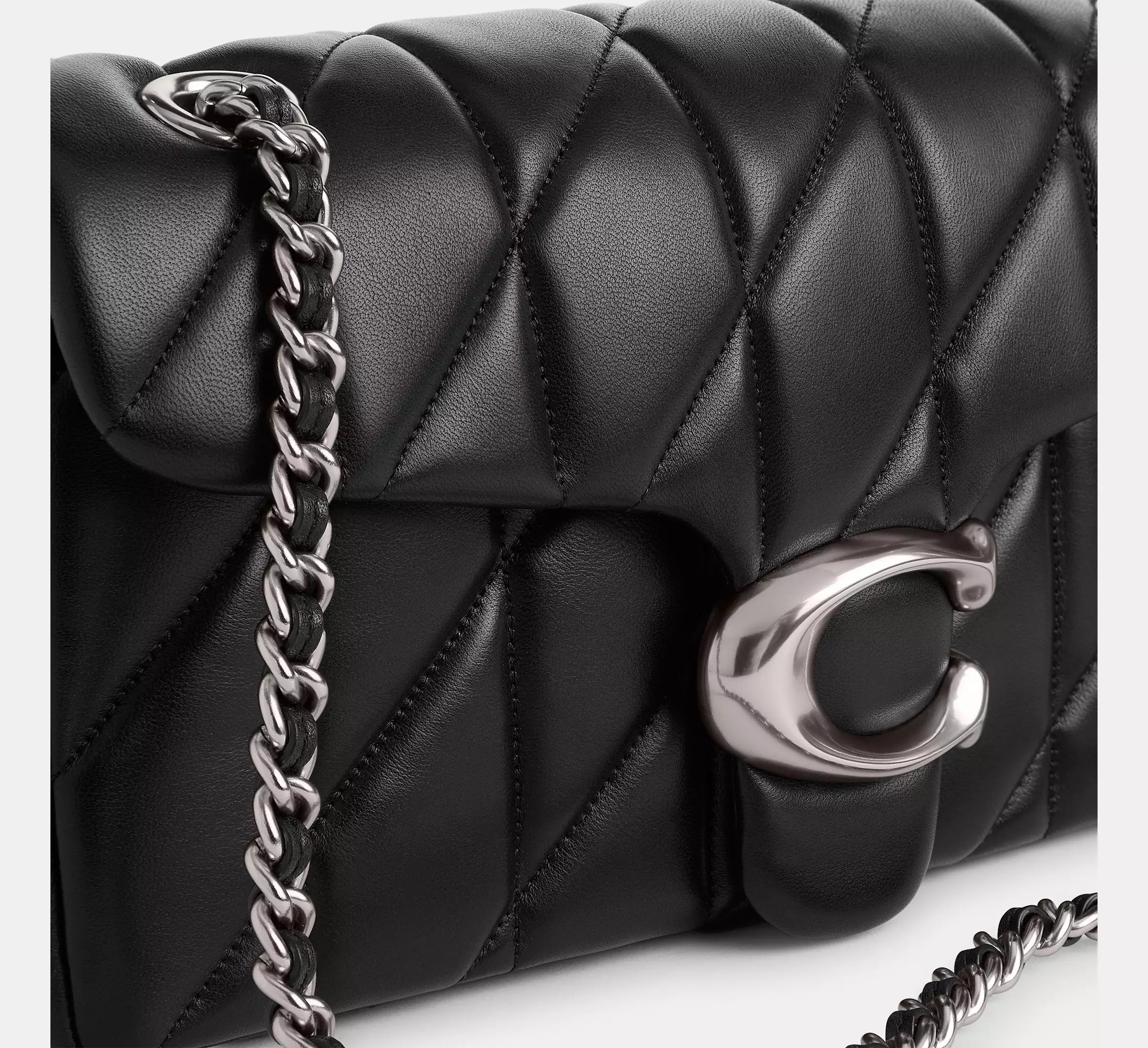 COACH Quilted Leather Mini Tabby Shoulder V5 Black