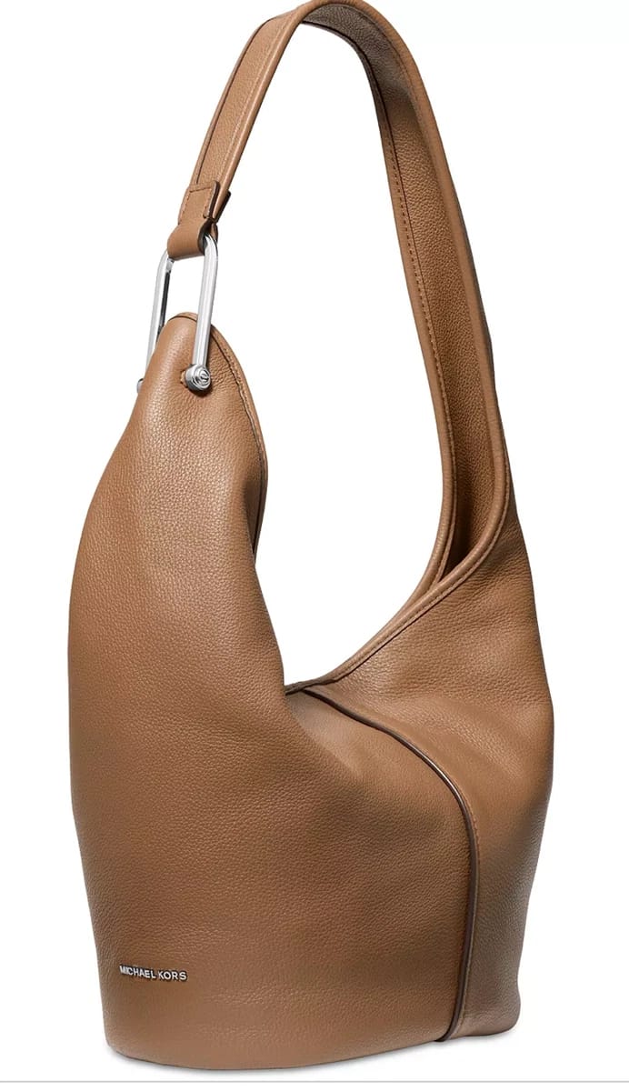 Michael Kors Large Leather Hobo Shoulder Bag Driftwood