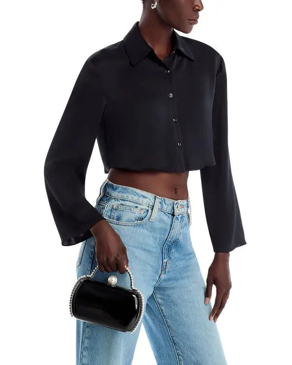 Imitation Pearl Trim Minaudiere Box Clutch