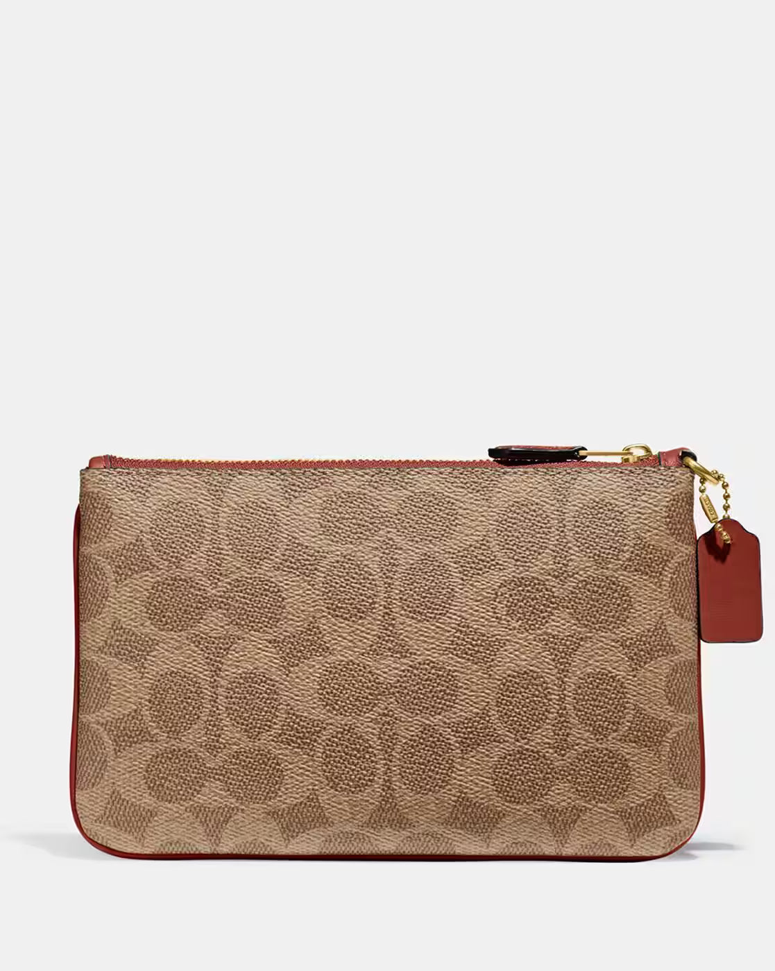 COACH Signature Coated Canvas Small Tan Rust