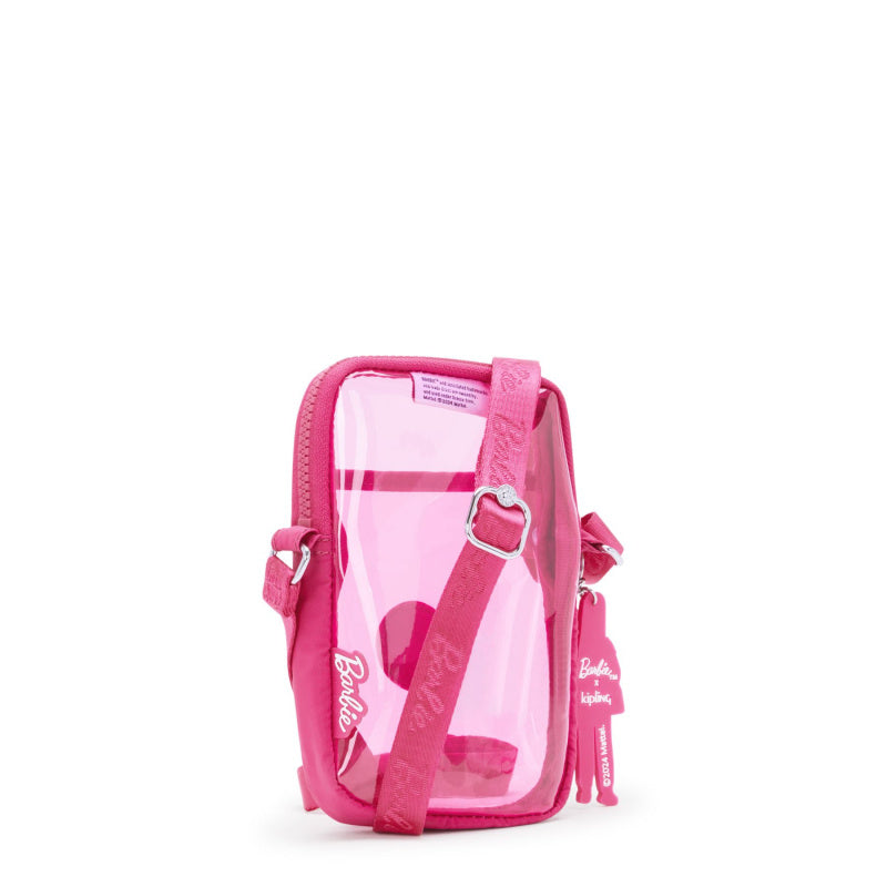 Kipling Tally Barbie Clear Crossbody Power Pink Transparent