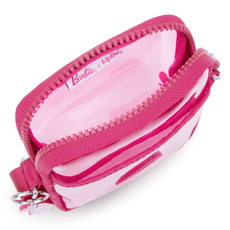 Kipling Tally Barbie Clear Crossbody Power Pink Transparent