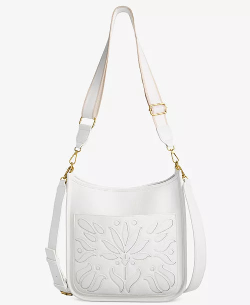 Whipstitch Medium Crossbody White