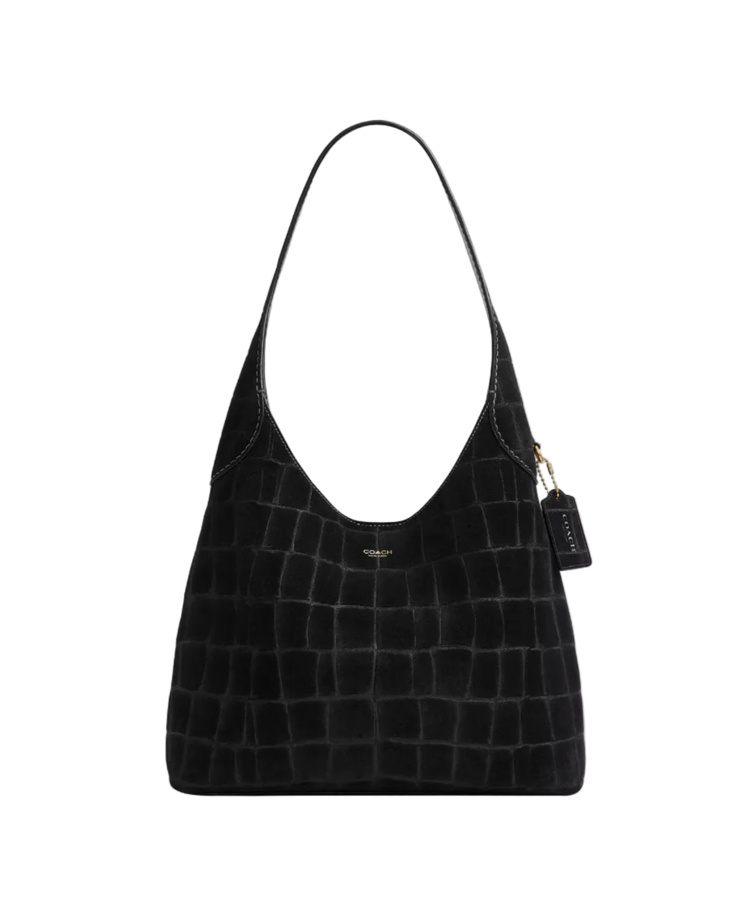 COACH Brooklyn Medium Crocodile Embossed Suede Shoulder Bag 28