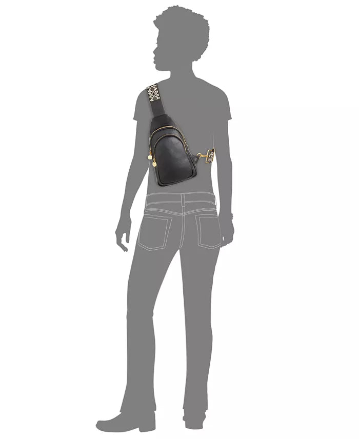 Style Co Webbing Strap Small Sling Bag Black