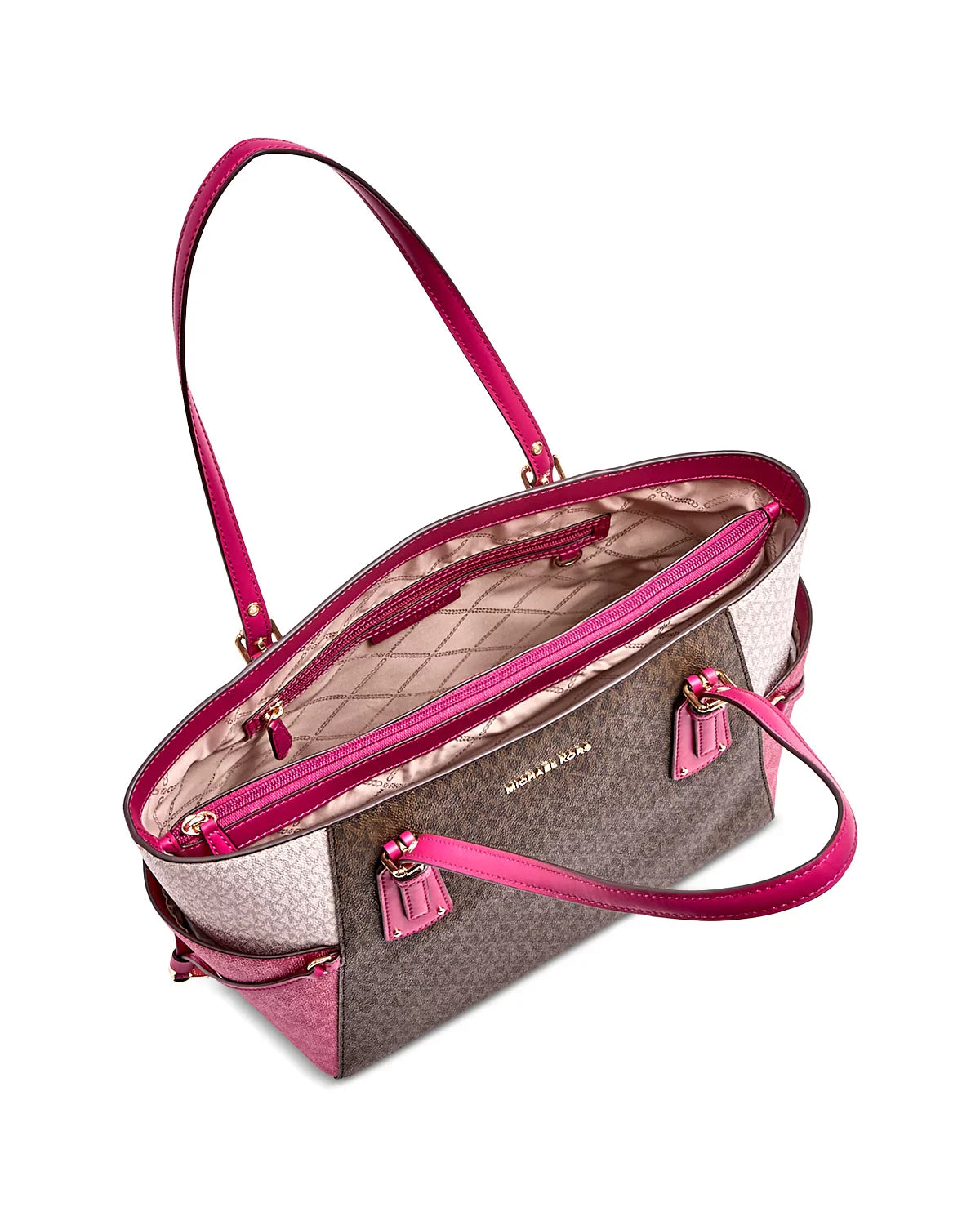 Michael Kors Voyager Large East West Tote Deep Fuchsia Triscale