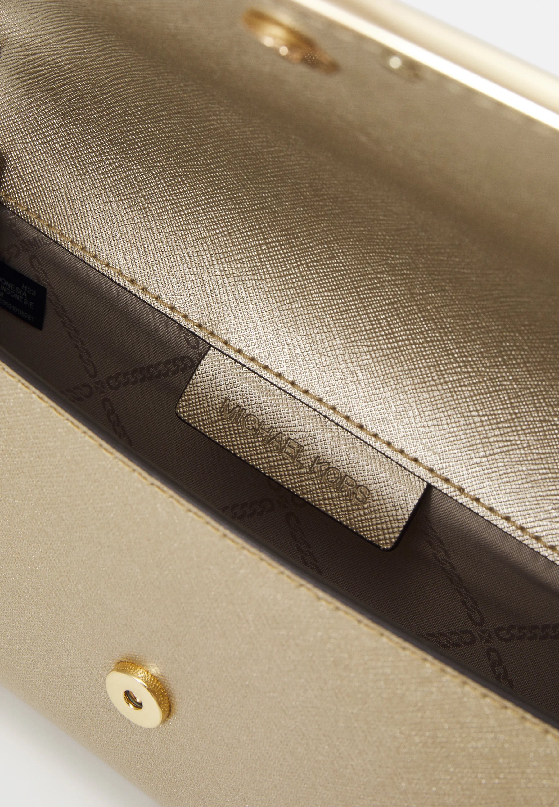 MK Leather Clutch Pale Gold