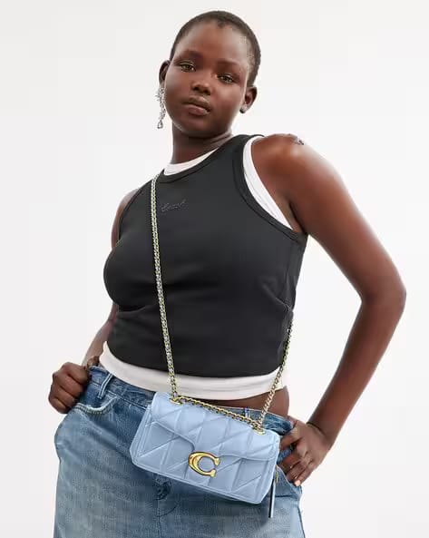 COACH Quilted Leather Mini Tabby Shoulder Brass Maple