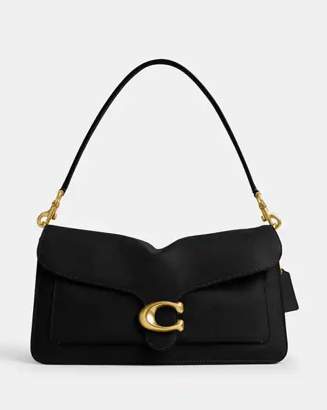 COACH Chain Tabby Leather Small Shou BrassBlack