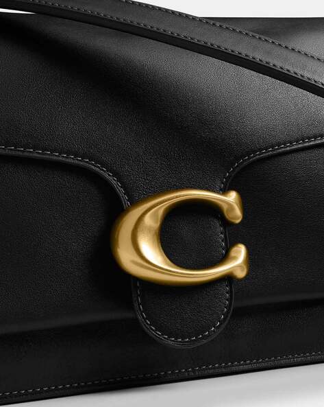COACH Chain Tabby Leather Small Shou BrassBlack