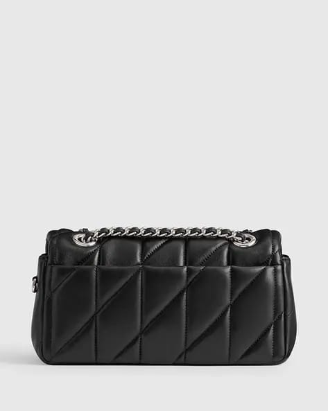 COACH Quilted Leather Mini Tabby Shoulder V5 Black