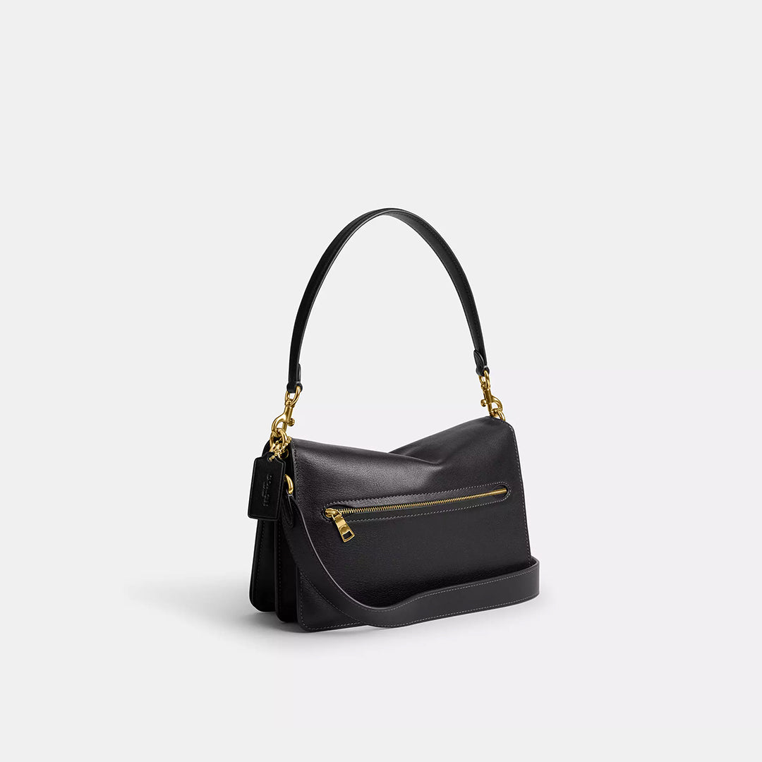 COACH Chain Tabby Leather Small Shoulderu Brass Black