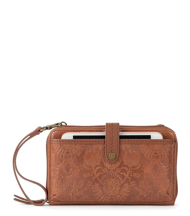 The Sak Iris Large Smartphone Crossbody Bag in Leather, Convertible Wristlet Purse
