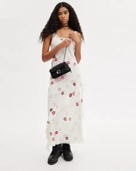 COACH Quilted Leather Mini Tabby Shoulder V5 Black