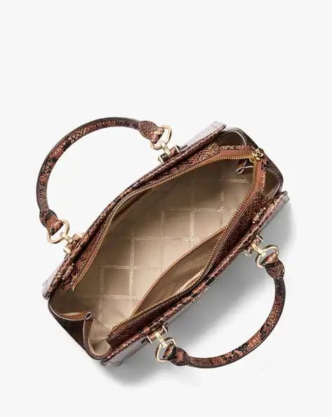 Michael Kors Marilyn Leather Satchel Bag Natural