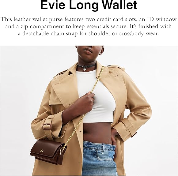 COACH Refined Leather Essential Long Brass Chalk