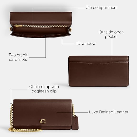 COACH Refined Leather Essential Long Brass Chalk
