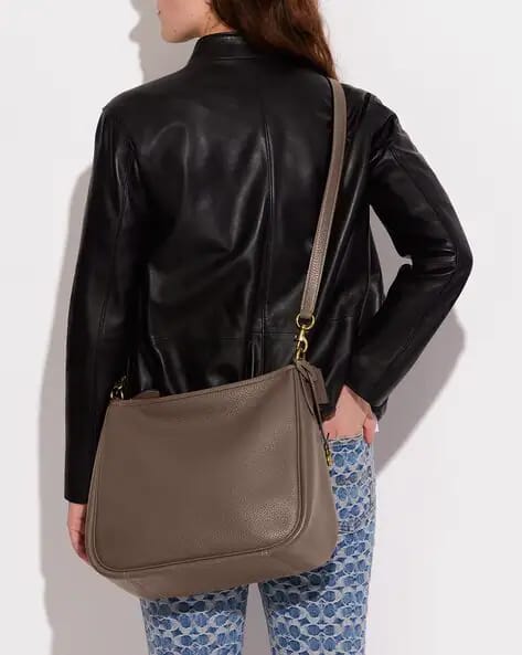 COACH Soft Pebble Leather Shoulder Bag Chalk