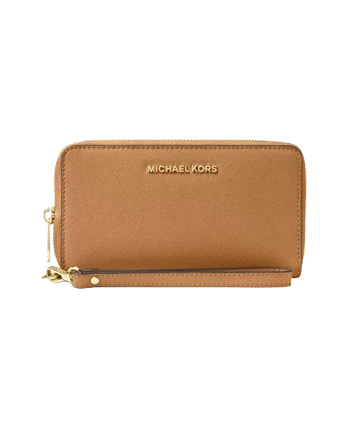 MK Jet Set Large Flat Multifunctional Brown Gold