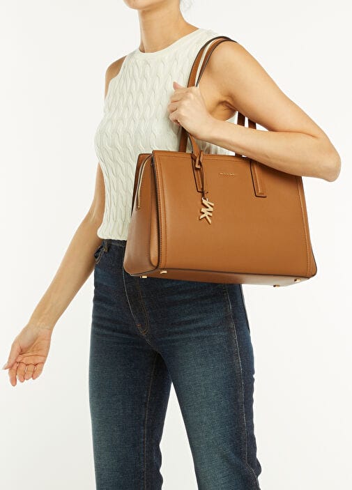 Michael Kors Large Leather East West Tote Luggage