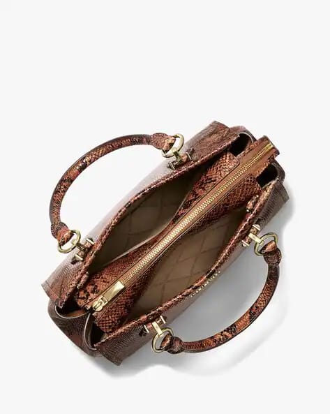 Michael Kors Marilyn Leather Satchel Bag Natural