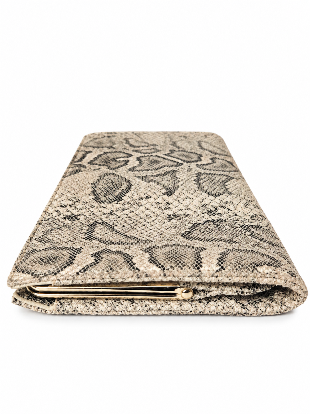 Urban Expressions Jones Snake Clutch in Ivory Black