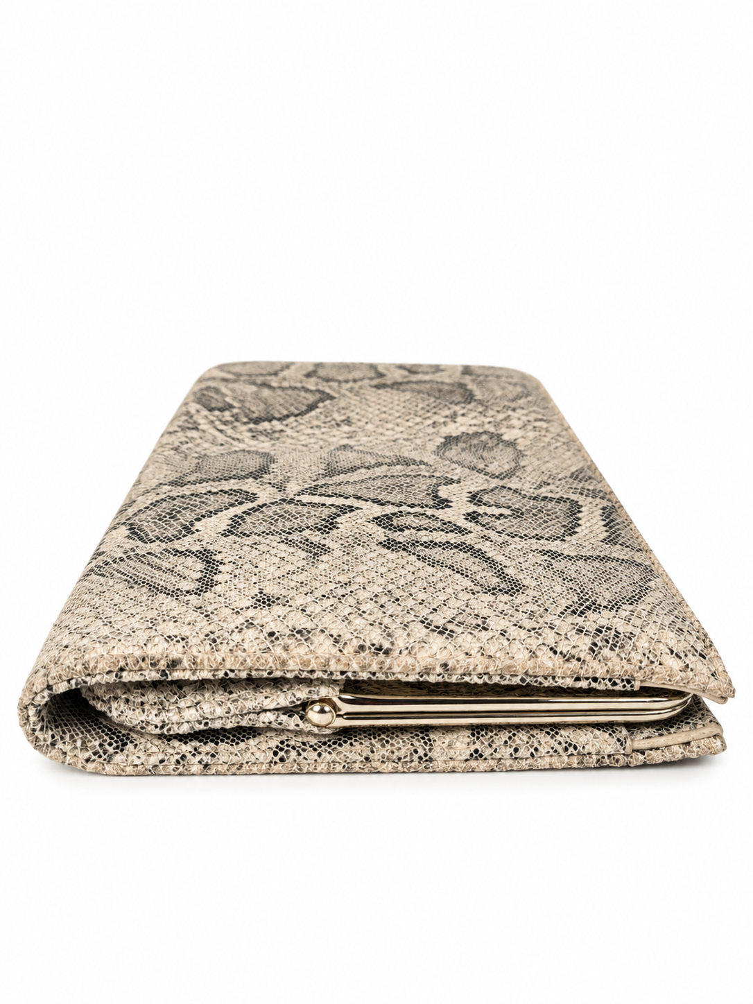 Urban Expressions Jones Snake Clutch in Ivory Black