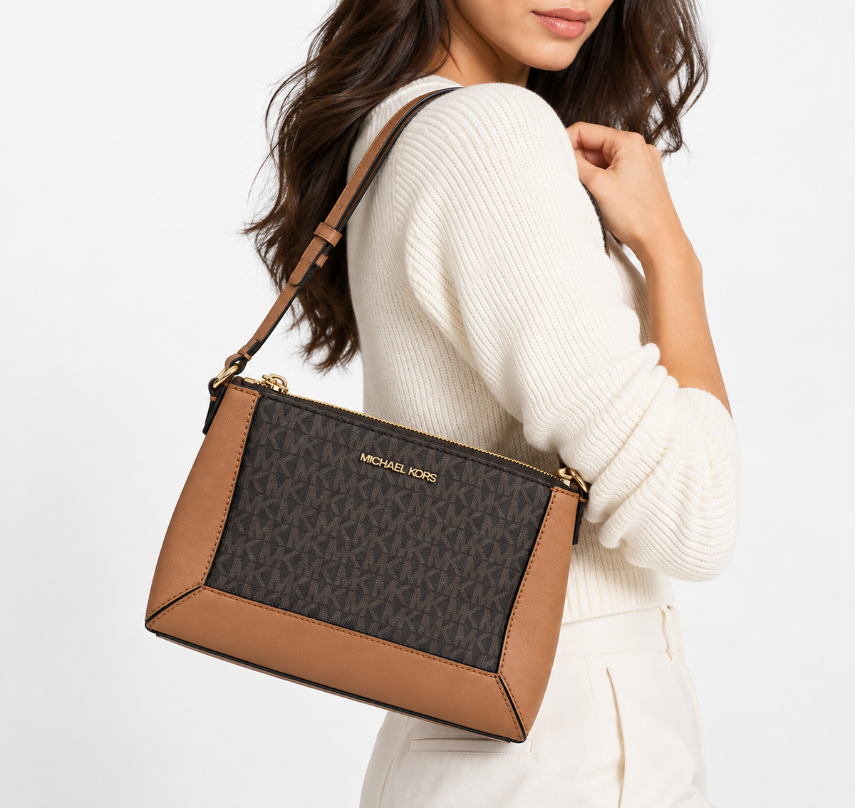 Sallie Medium Signature Logo Crossbody Bag