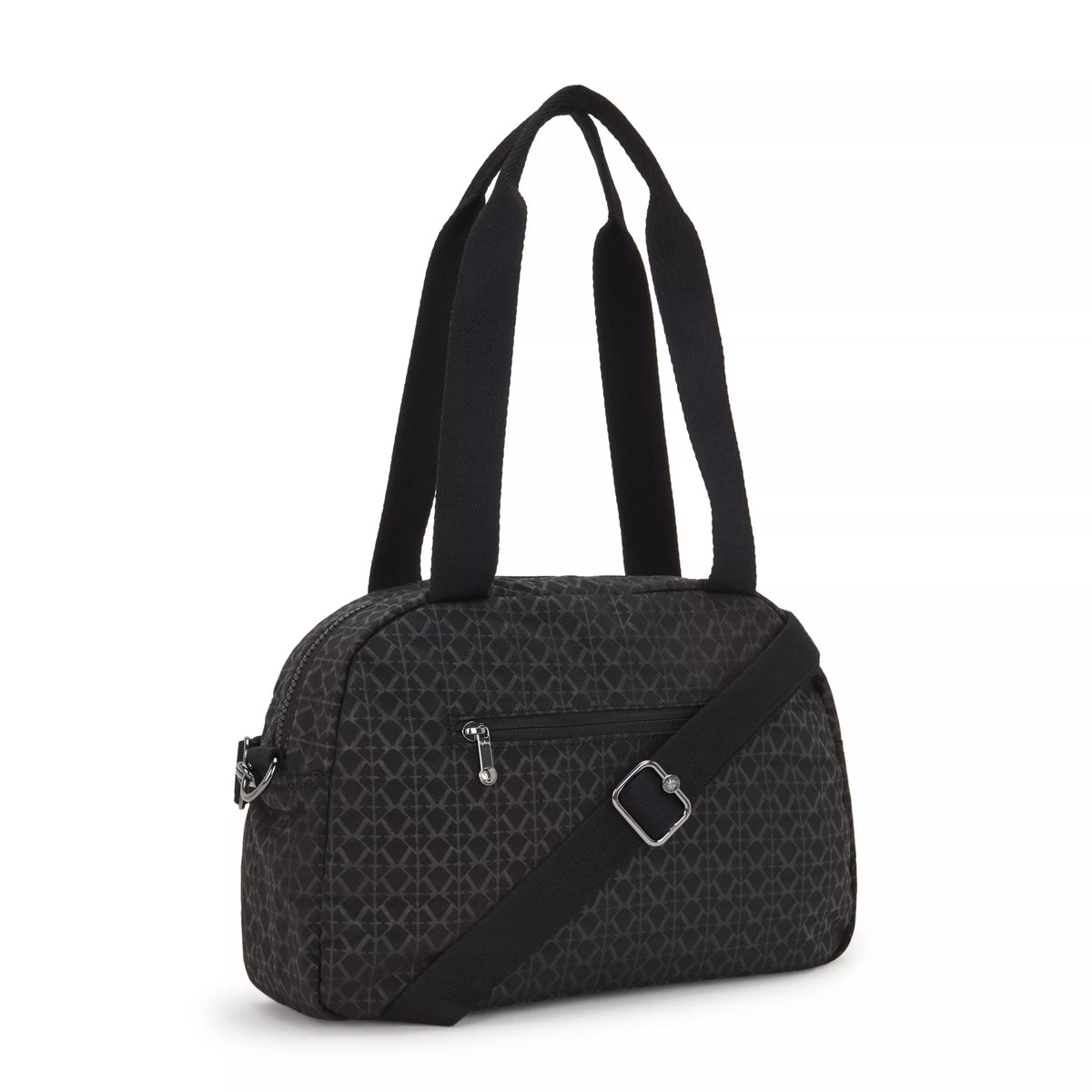 klipling black travel bag with multiple pockets and dual handles