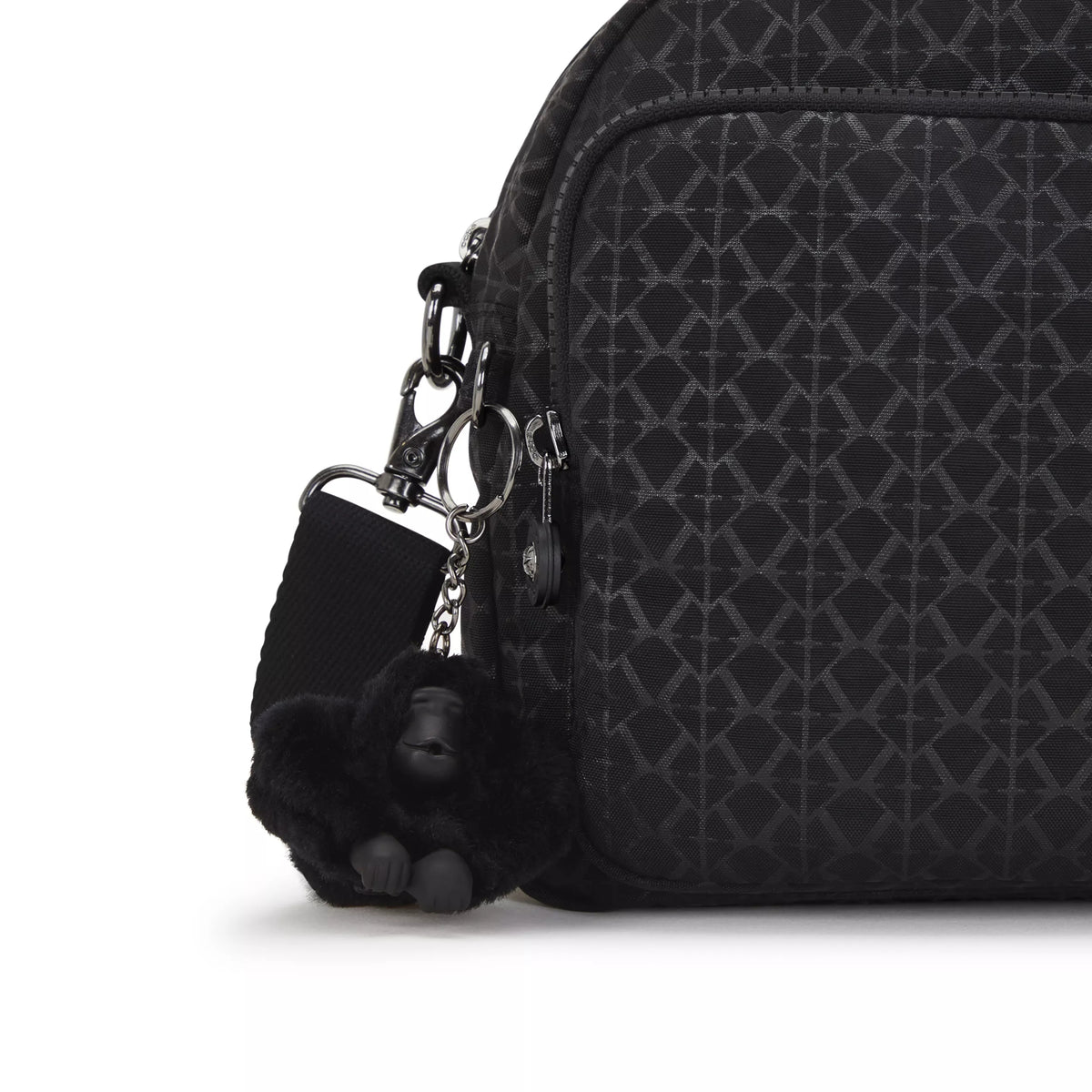 klipling black travel bag with multiple pockets and dual handles