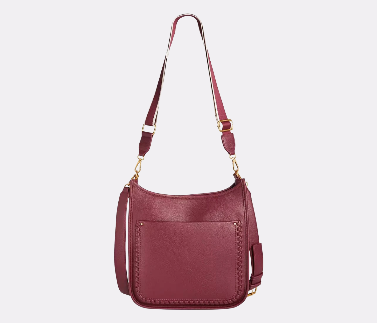 Style Co Whipstitch Medium Crossbody Burgundy