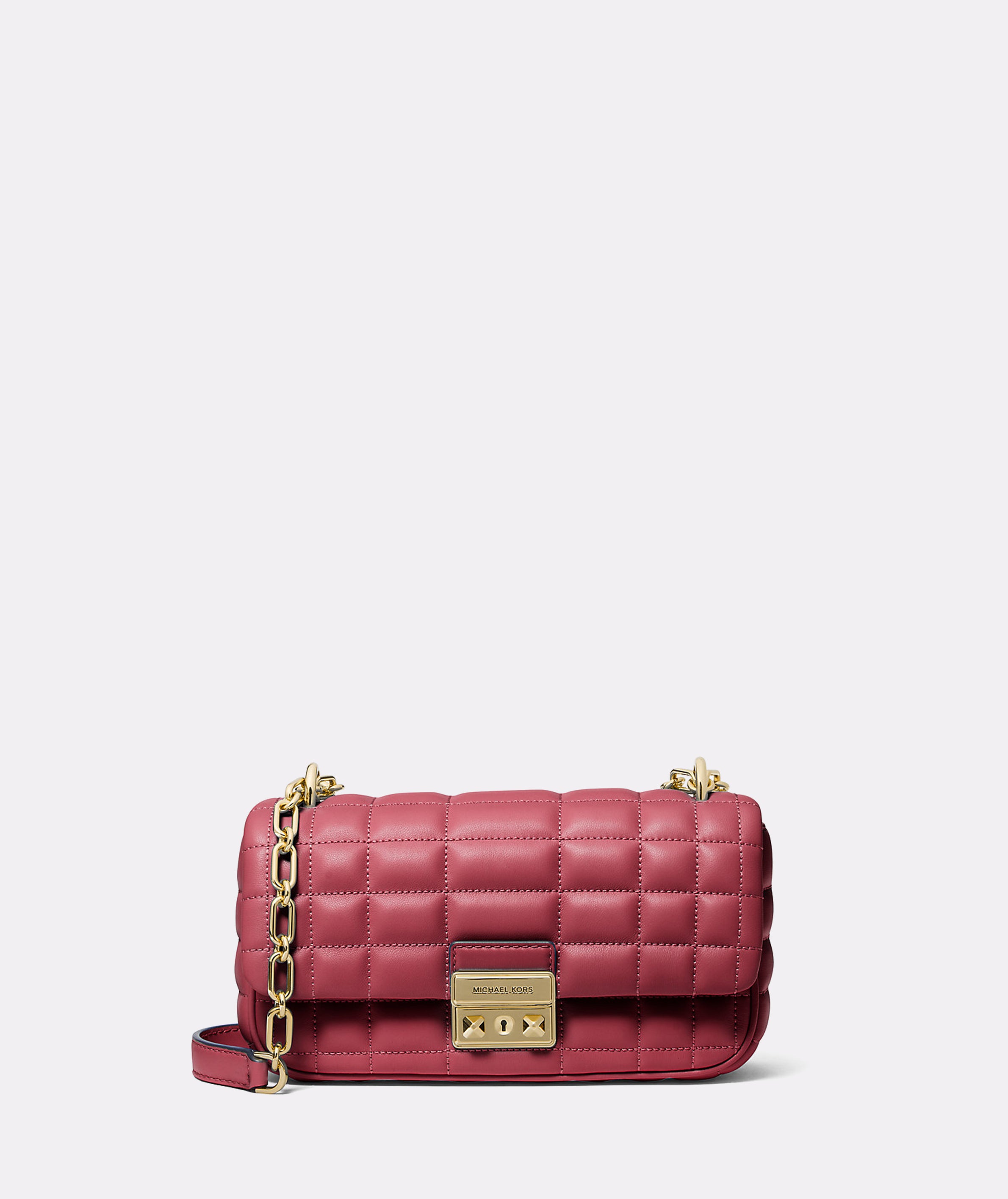 Michael Kors Small Quilted Leather Convertible Deep Red