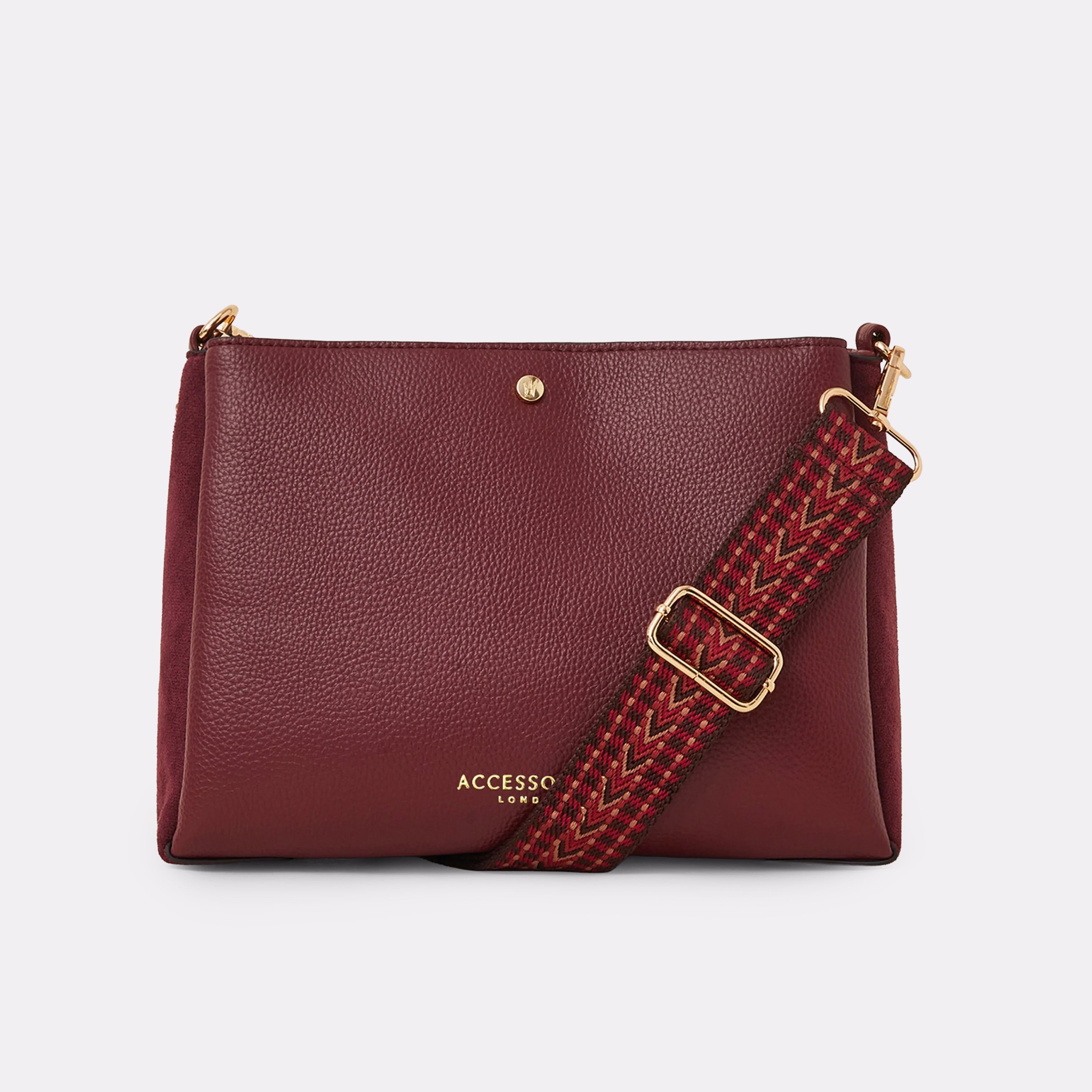 Style Co Webbing Strap Small Sling Bag Burgundy