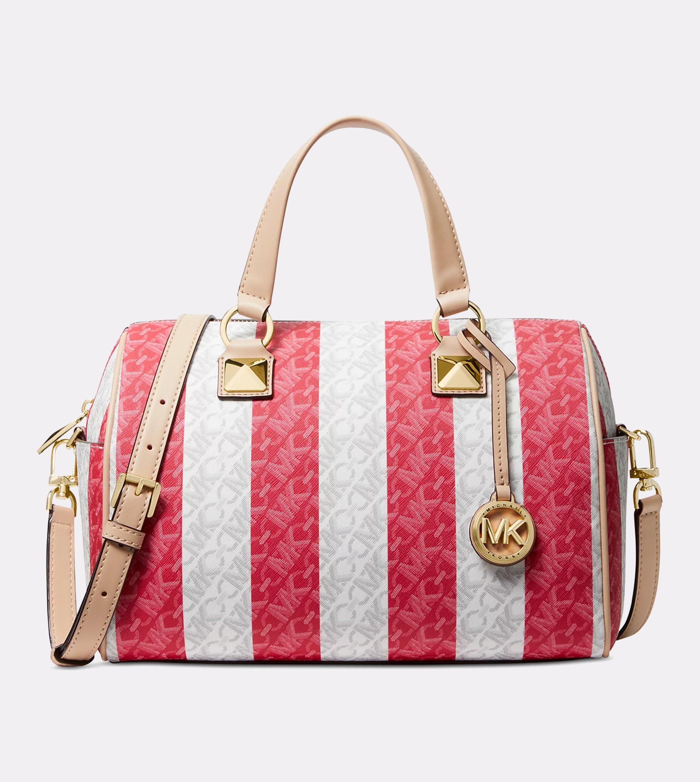 Michael Kors Small Striped Monogram Satchel Bag