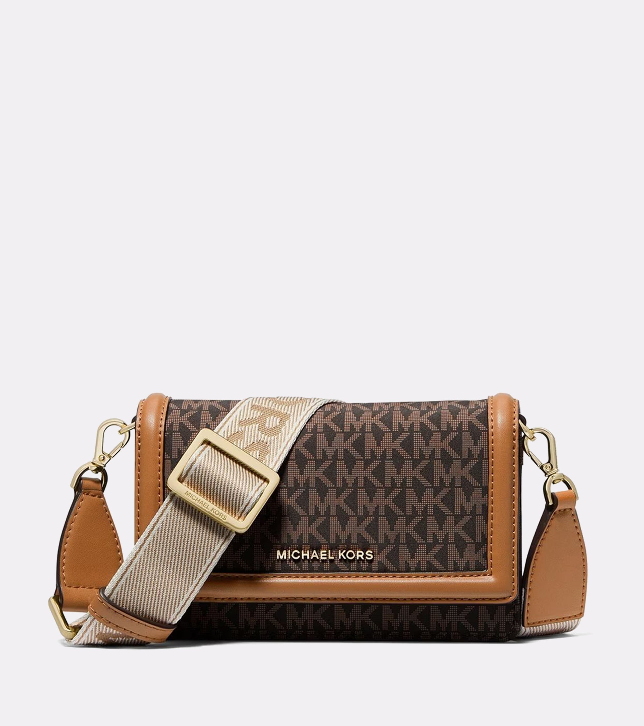 Michael Kors Jet Set Logo Phone Crossbody B Brown Acorn
