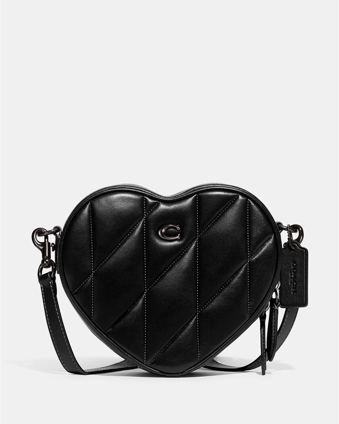 COACH Quilted Leather Heart Crossbody V5 Black