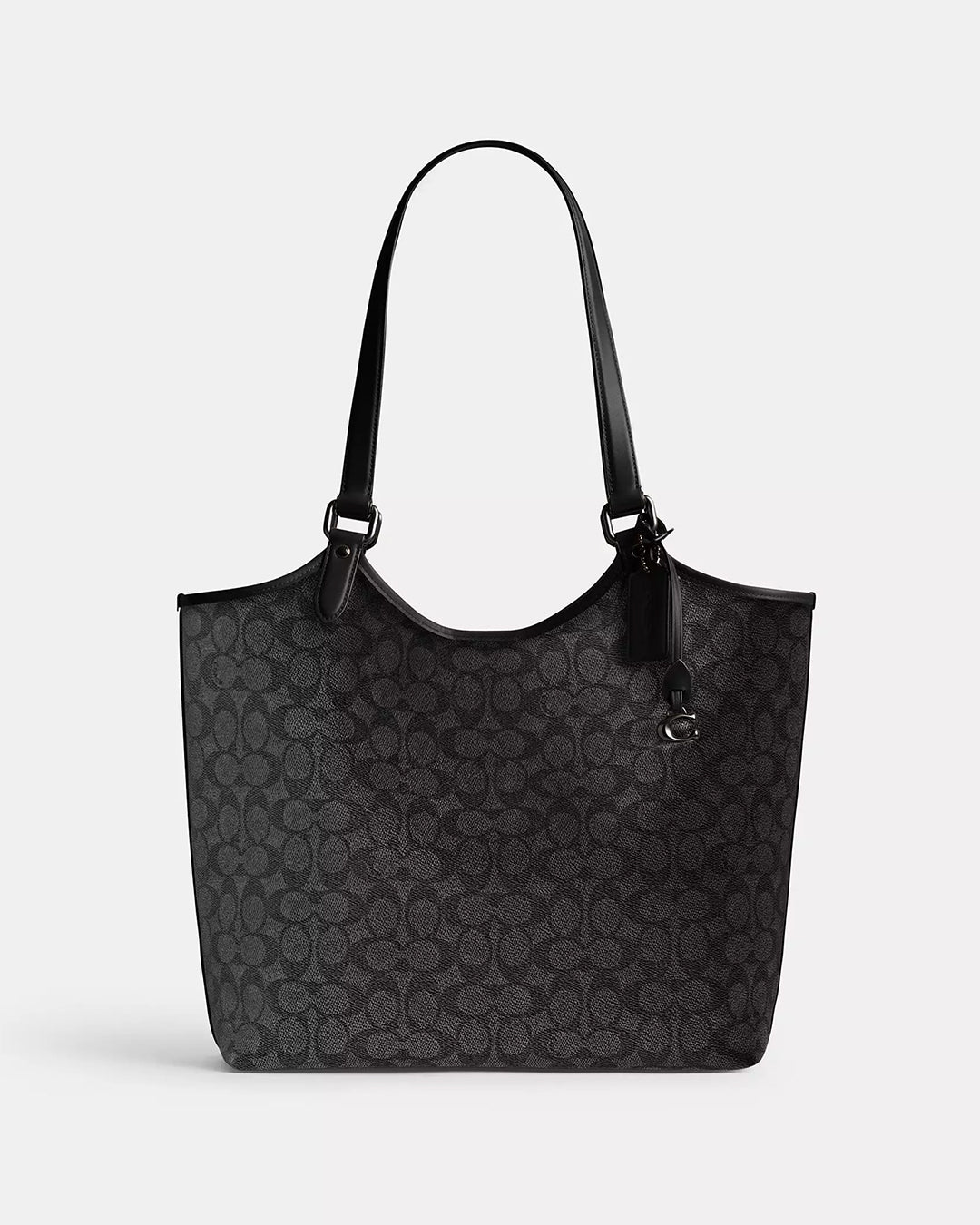 COACH Medium Signature Coated Canvas V5 Charcoal Black