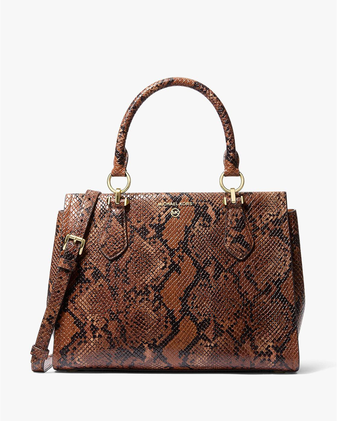 Michael Kors Marilyn Leather Satchel Bag Natural