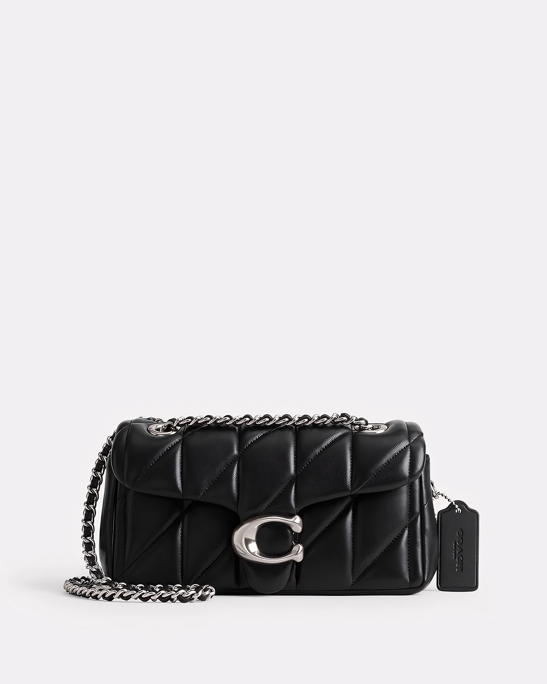 COACH Quilted Leather Mini Tabby Shoulder V5 Black