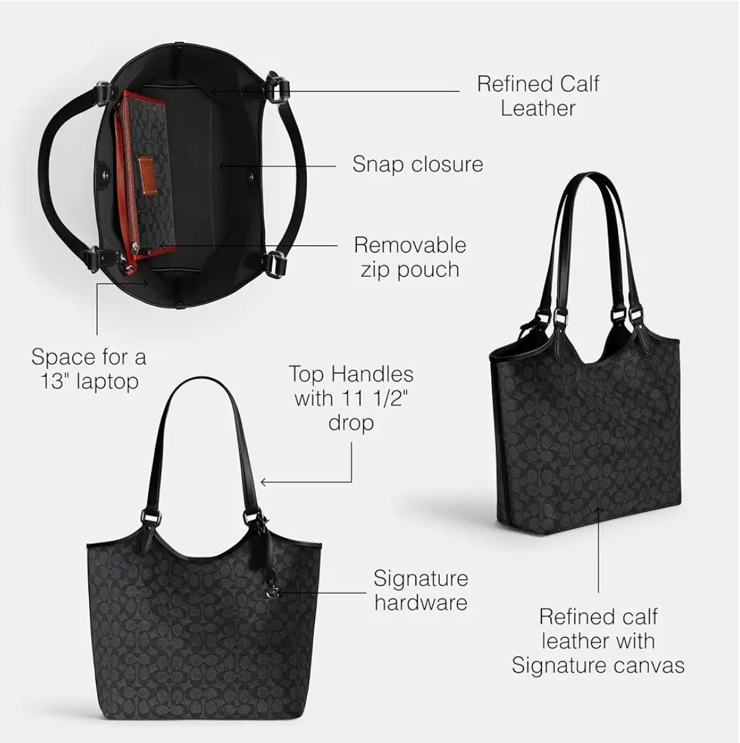 monogram tote bag featuring dual shoulder straps