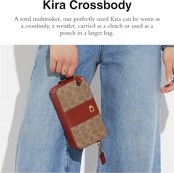 COACH Colorblock Coated Canvas Signa Tan Rust