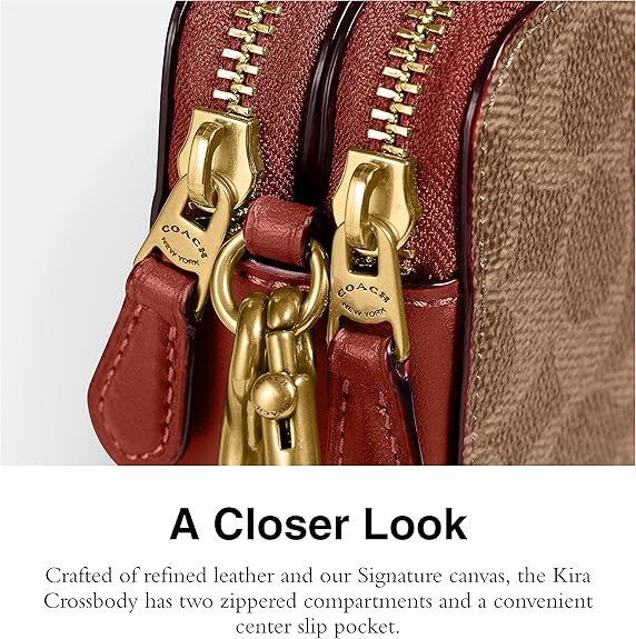 COACH Colorblock Coated Canvas Signa Tan Rust