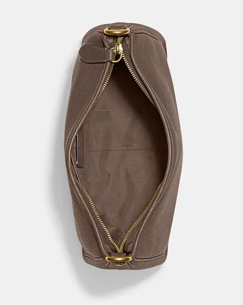 COACH Soft Pebble Leather Shoulder Bag Chalk