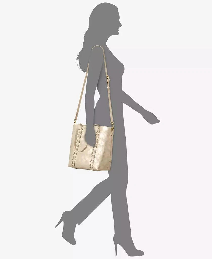 Style Co Whip-Stitch Medium Tote Bag Metallic Gold