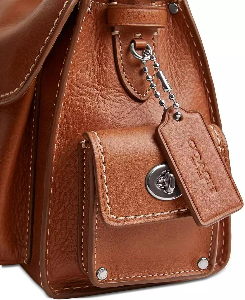 COACH Cargo Soft Tabby Leather Satch Silver Burnished Amber