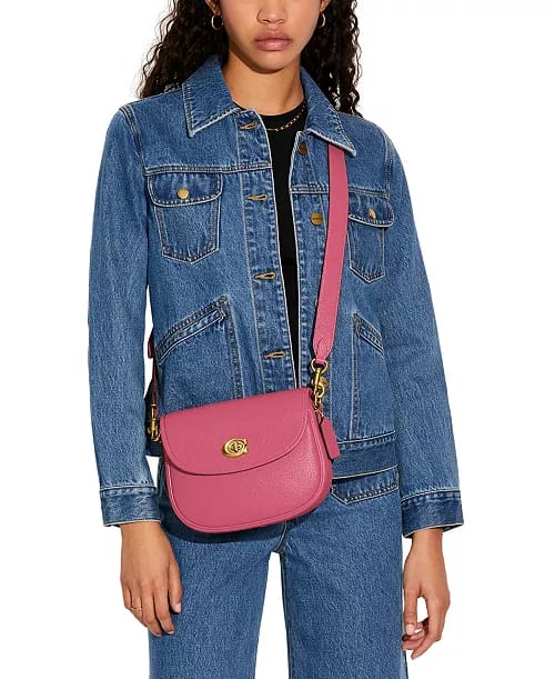 COACH Polished Pebble Leather Willow Pink