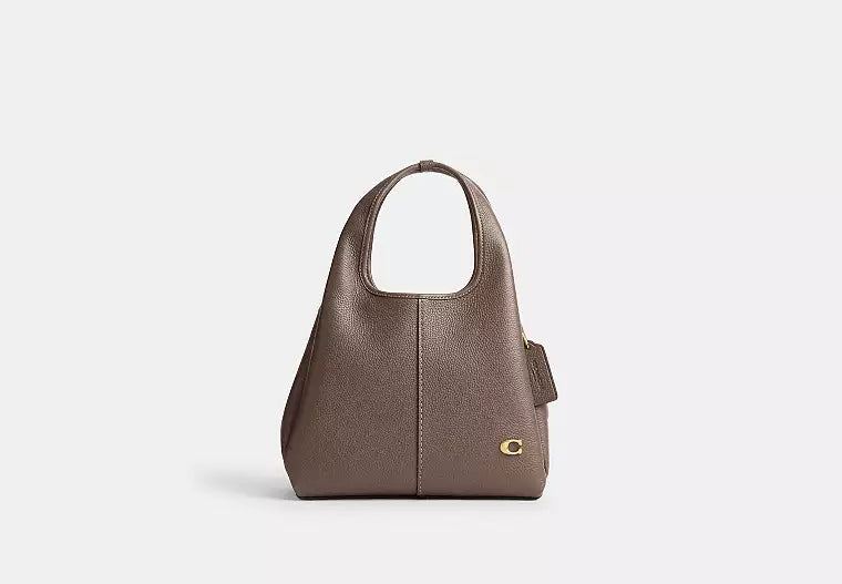 COACH Lana Polished Pebble Leather L Dark Stone