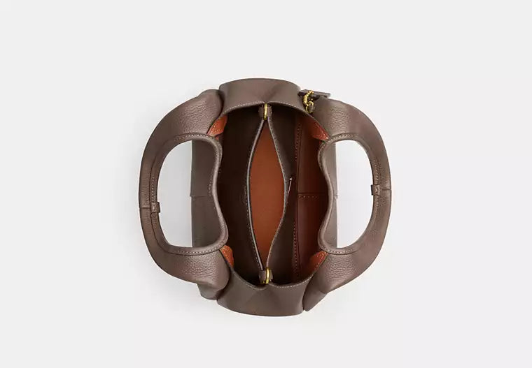 COACH Lana Polished Pebble Leather L Dark Stone