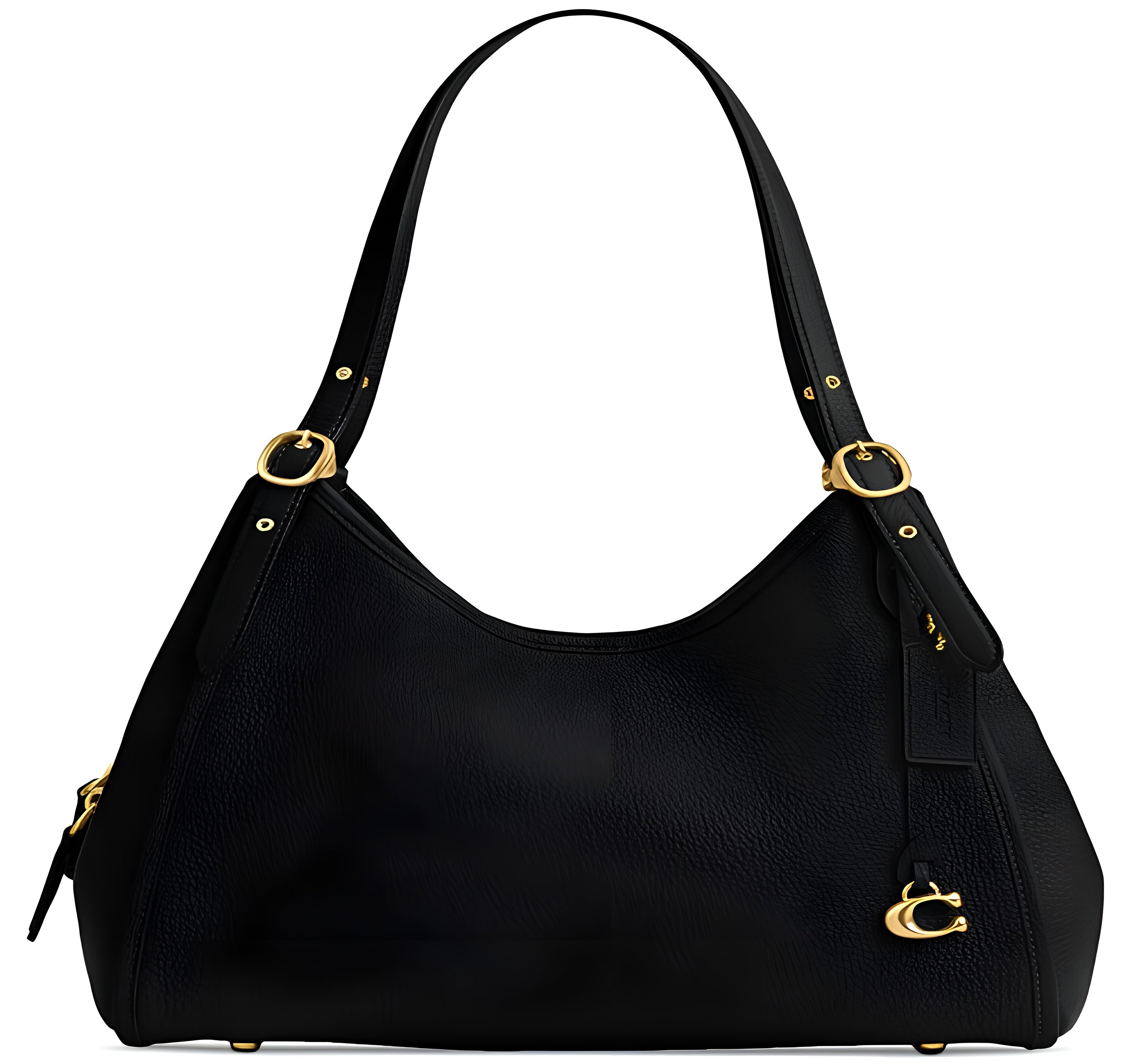 COACH Bella Medium Leather Shoulder Black