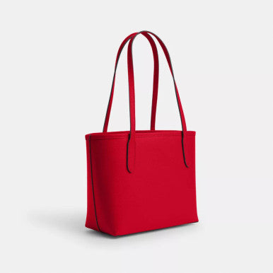 Red COACH Small City Tote Bag
